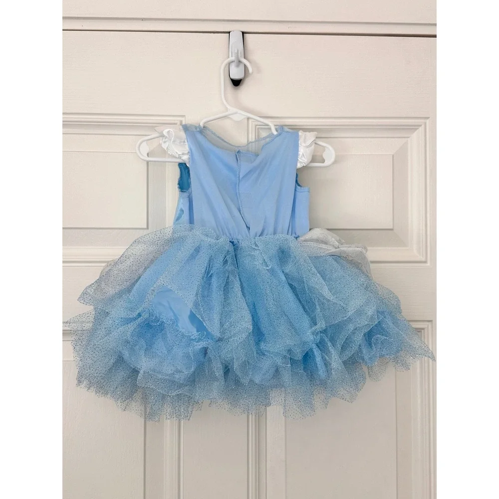 Disney Baby Cinderella Princess Costume Dress Blue Glitter 6-12M 21579V - Picture 2 of 4